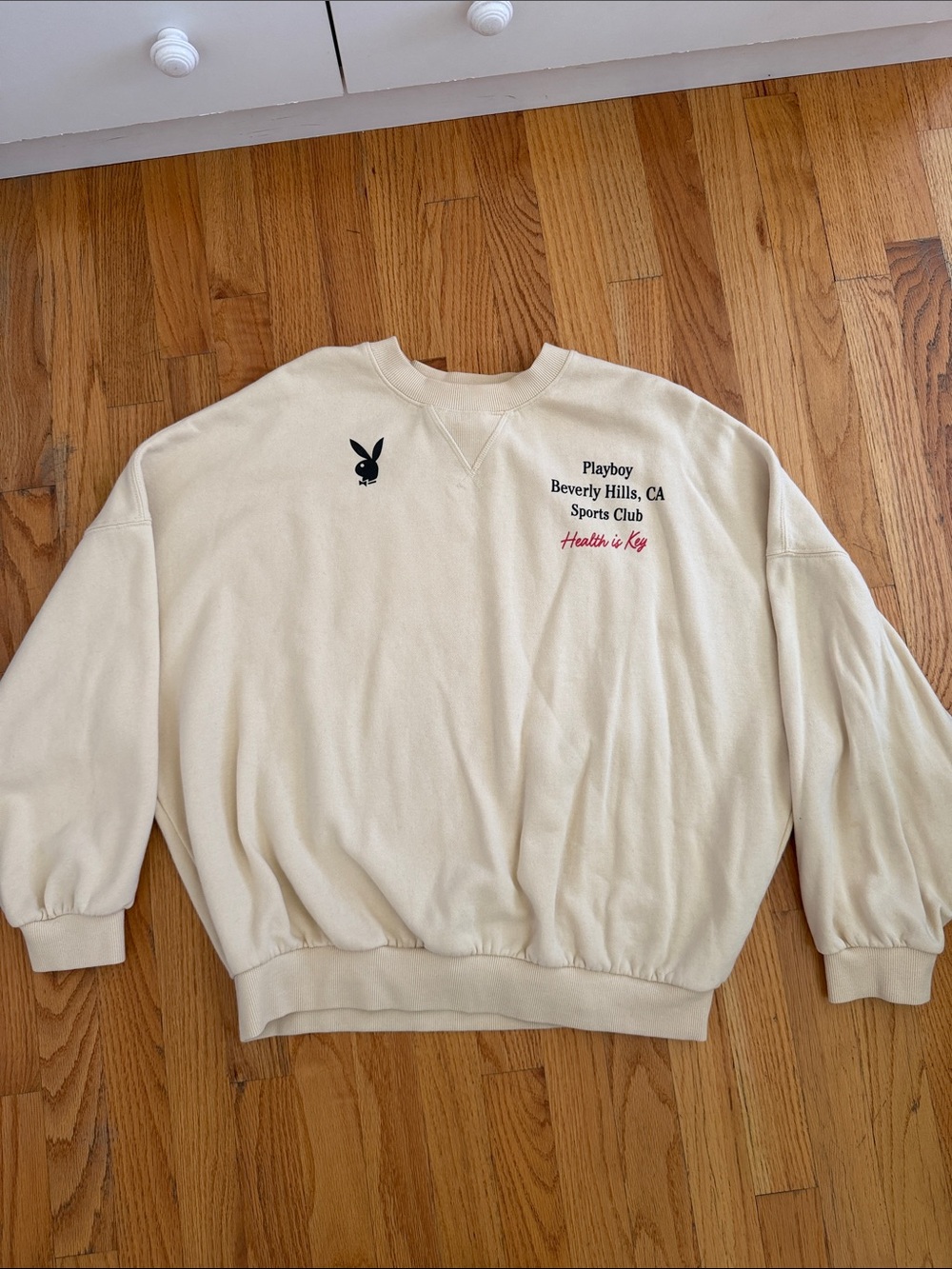 Playboy Beverly Hills Cream Crewneck Sweatshirt